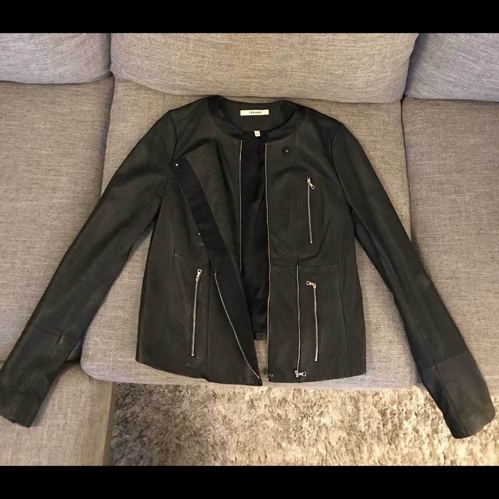 J BRAND 100% Genuine Black Leather Jacket